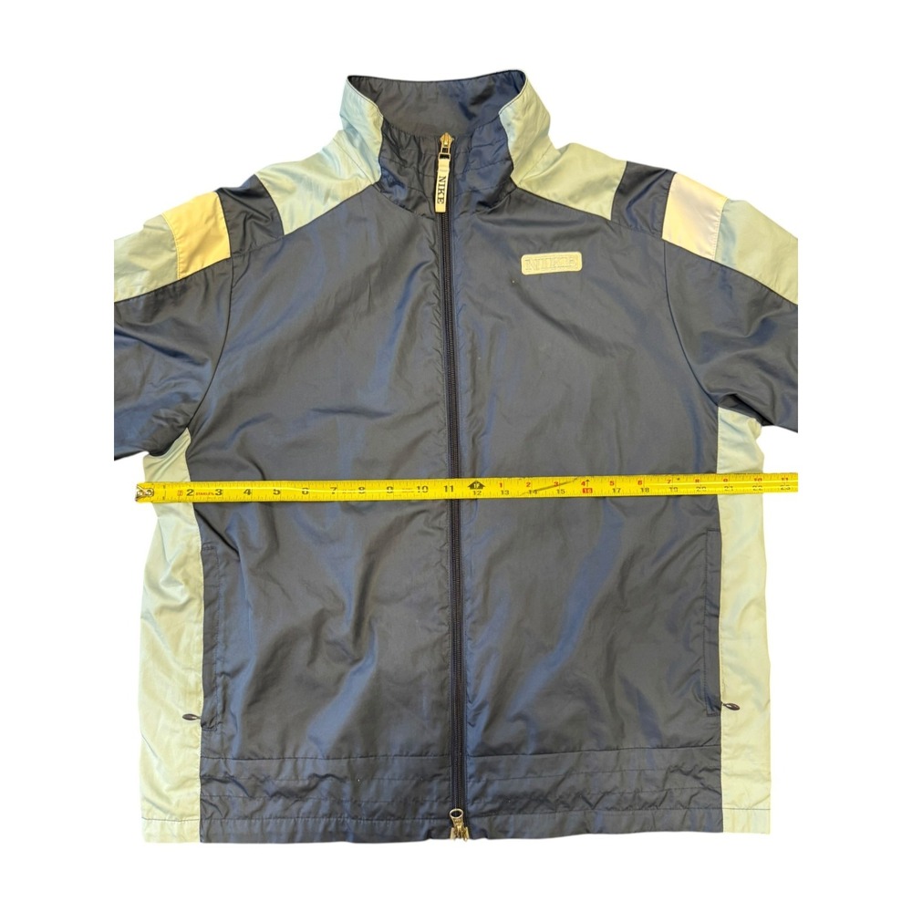 Vintage 90s Nike Kids Windbreaker Jacket Navy Colorblock Full Zip Youth L 12-14 - Picture 6 of 7